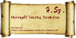 Hornyánszky Szabina névjegykártya