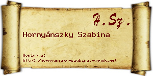 Hornyánszky Szabina névjegykártya