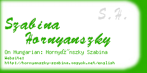 szabina hornyanszky business card